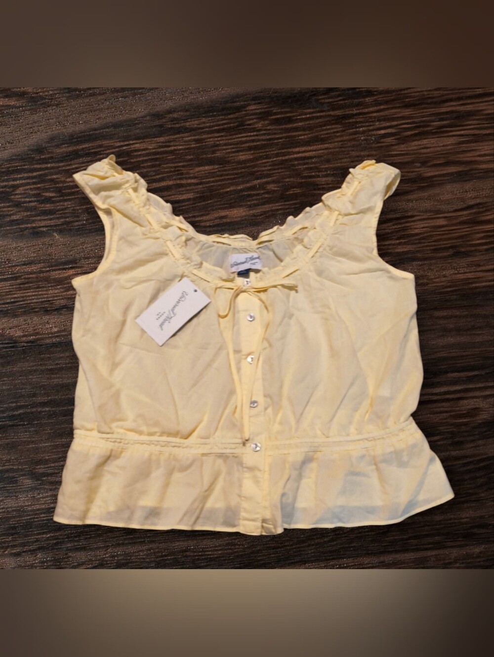NWT Universal Thread Front Button-Down Peplum Tank Top Yellow Size M